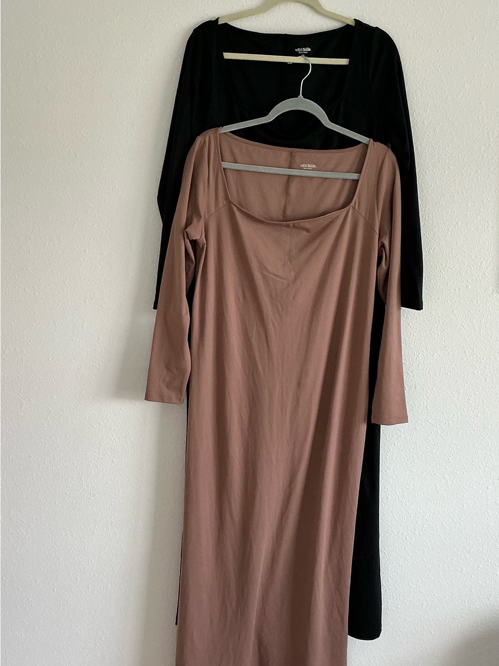 wild fable Long Sleeve Midi Dresses in Mauve and Black